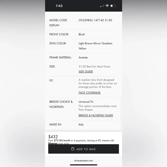 Oliver Peoples LA - Finley Esquire Sunglasses in Gold/Blush Color - Picture 10 of 10